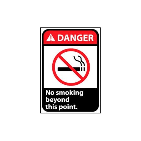 National Marker Co Danger Sign 14x10 Aluminum - No Smoking Beyond This Point DGA7AB